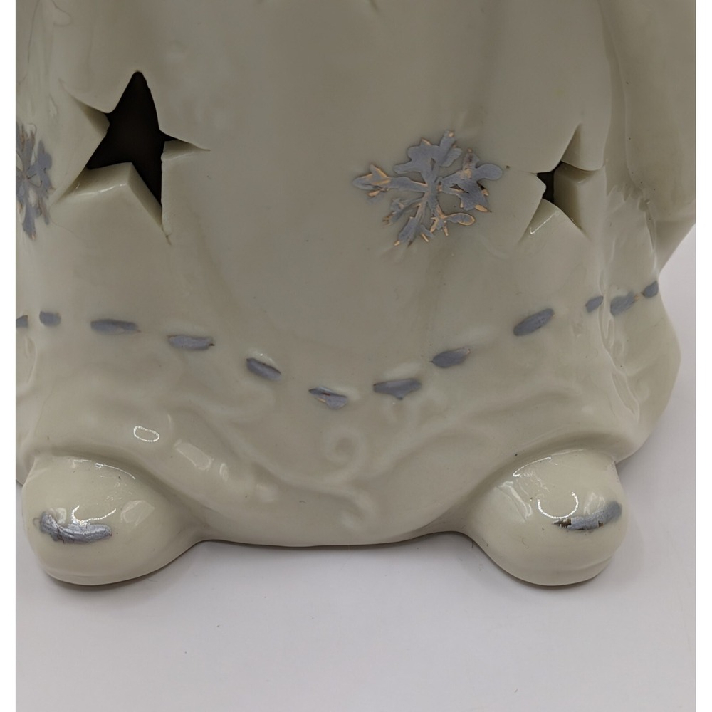 Santa Figurine Holding Lantern Presents Cutout Stars‎ Snowflakes 10" - Picture 13 of 16